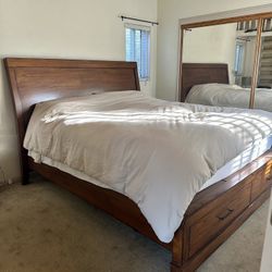 Living Spaces Cal King Bed w/ Storage — Excellent Condition