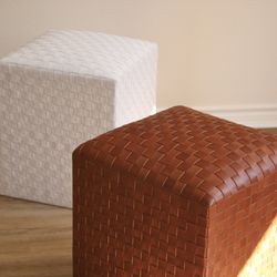 Woven Leather Cube 