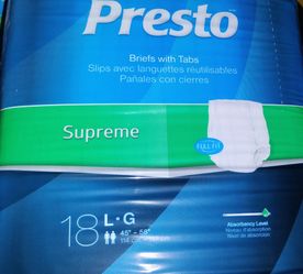 FIRM IN MERCED‼️PREST0 SUPREME  ADULY BRIEFS WITH TABS SIZE LARGE
