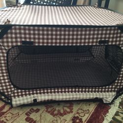 Portable Cat Cage Kennels for Cats Outdoor Travel, Portable Pop Up Cat Travel Cage, Portable Cat Condo, Cat Bed Collection for Medium Large Cats (Brow