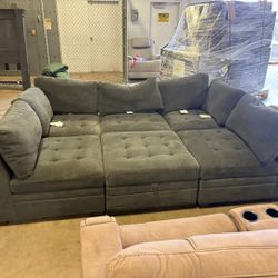 ThomasVille Tisdale 6-Piece Fabric Sectional - Gray