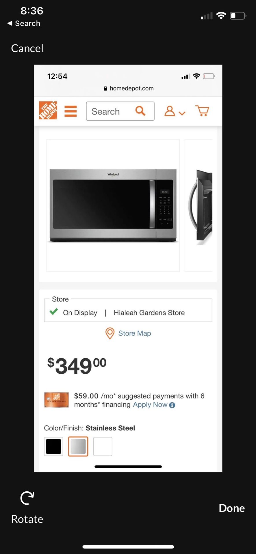 Microwave Hood (Must Go)