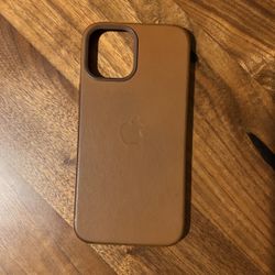 iPhone 12 Pro Max Leather Case - Saddle Brown