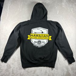 Hawaiian Island Creations Men’s M Black Hoodie Surf Wear Beach Kailua #2471