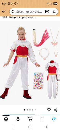 For( 5-6 years old)9 Pcs Zombies Costume for Girls Cheerleader Uniform Top Pant Coat Outfits