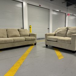 Cream, Couch And Loveseat, Living Room Furniture Set