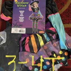 3-4T Rainbow Witch Halloween Costume