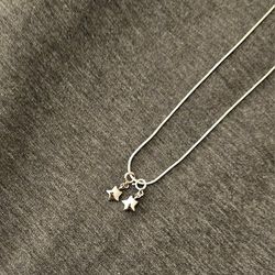 Nice Sterling Silver Chain Star Pendents
