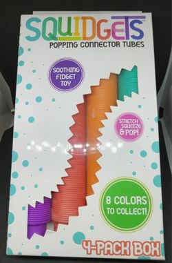*Squidgets* Popping Connector Tubes 4-pack Box NIB Fidget Toy 