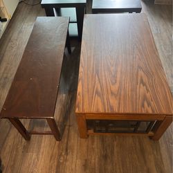 $75 - Living Room Furniture Set – Coffee Table, Bench & 2 End Tables