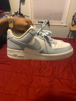 Nike Air Force 1 light blue and white sneakersss