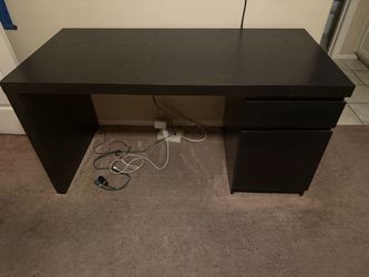 Black Desk with Drawers
