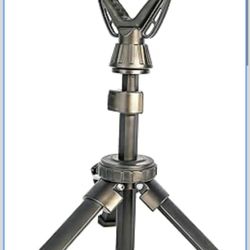 Portable Shooting Tripod with 360° Rotating & Removable V Yoke - Adjustable Height Rifle Rest Stand for Hunting, Target Shooting, Binoculars, Cameras 