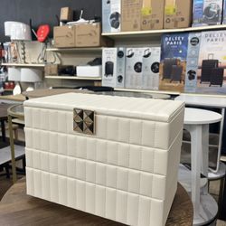 SONGMICS Stackable Jewelry Box w/ Mirror 4-Tier Storage Organizer - White