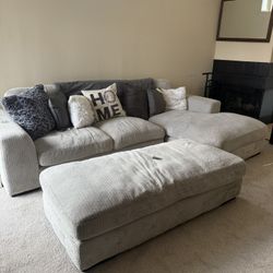Moving sale Sectional couch & ottoman 
