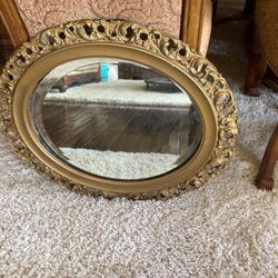 Antique Mirror Needs Repair To Secure Glass In Frame 