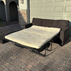 Standard Size Pull Out Couch — Dark Blue/Black