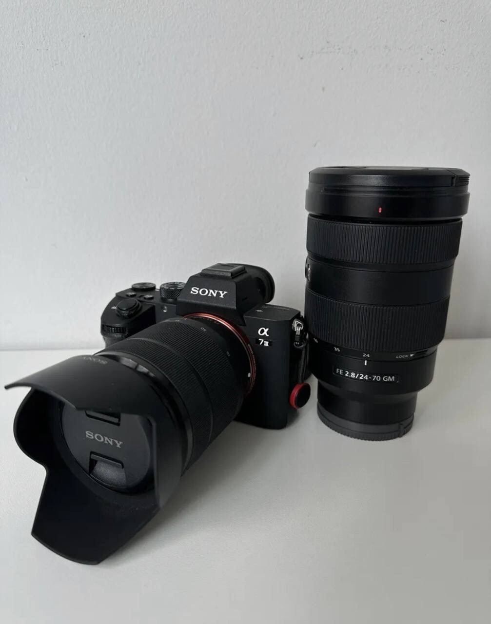 Sony Alpha A7iii + FE 24-70mm f/2.8 GM Lens + FE 28-70 mm F3.5-5.6 Lens.