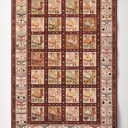 4x6 oriental silk and wool flat weave soumak rug