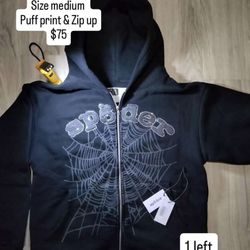 black sp5der zip up  medium 