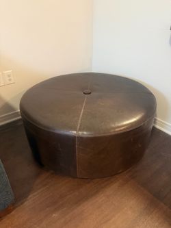 Leather ottoman
