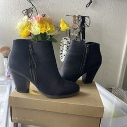 Black Ankle Boots Size 8 Women 