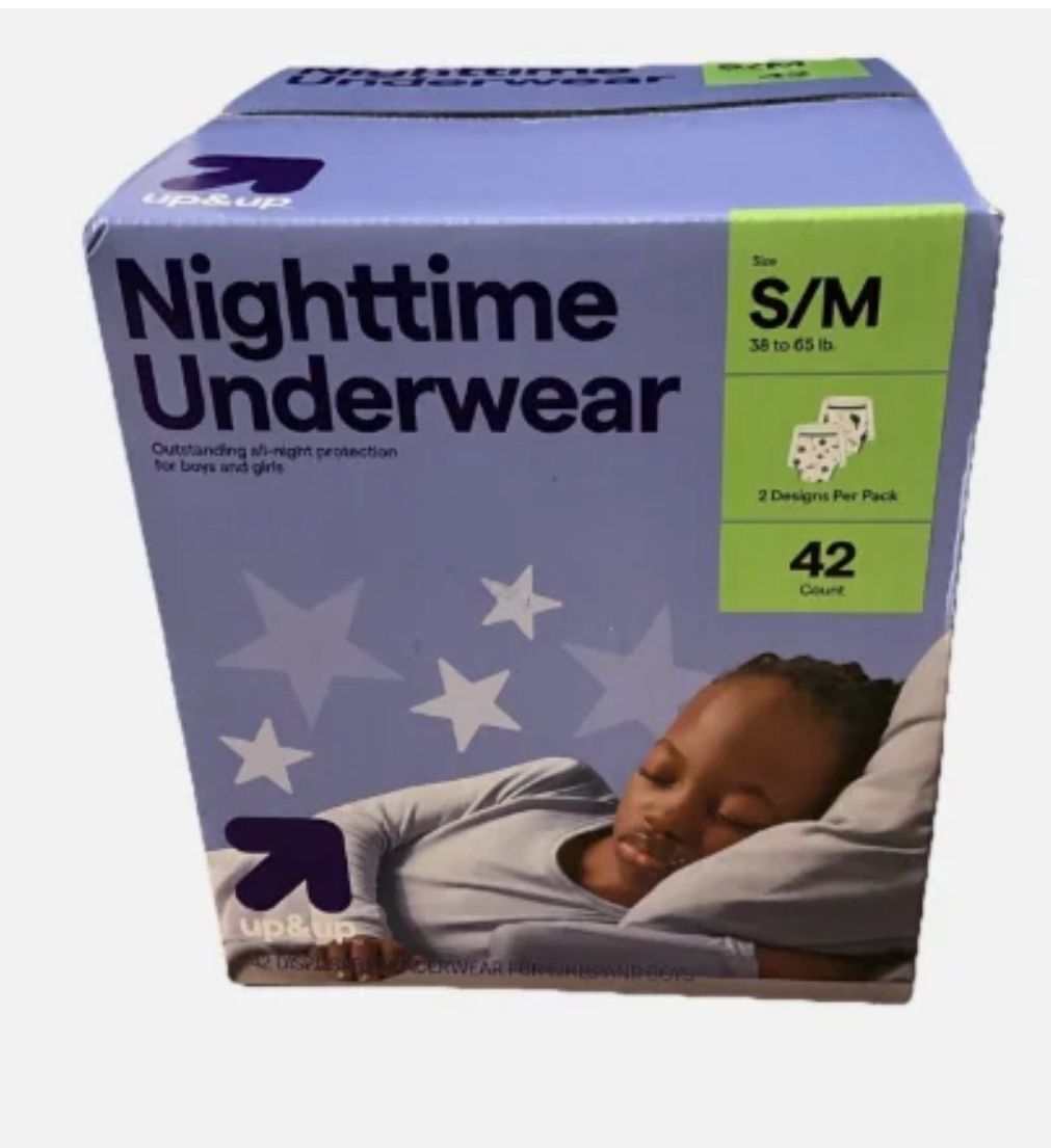 Nighttime Underwear S/M (38-65lb.) 42 Count, For Boys & Girls, Super Soft