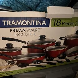 Red Pots And Pan Set