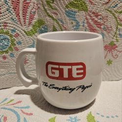 GTE  COMERCIAL ADVERTISING  US WHITE  PLASTIC COFFEE   CUP 