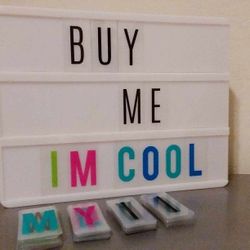 PROJECTOR LIGHT UP LIGHTBOX NIGHTLIGHT ABC ALPHABET 100 LETTER SIGN NOTE DISPLAY TABLE DECOR