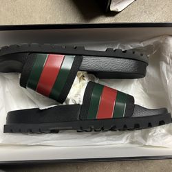 Red Gucci Slides & Black,Green,Red Gucci Slides  Size 9 & 10