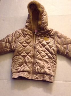 Girls 24M Gold Hooded Long Sleeve Jacket