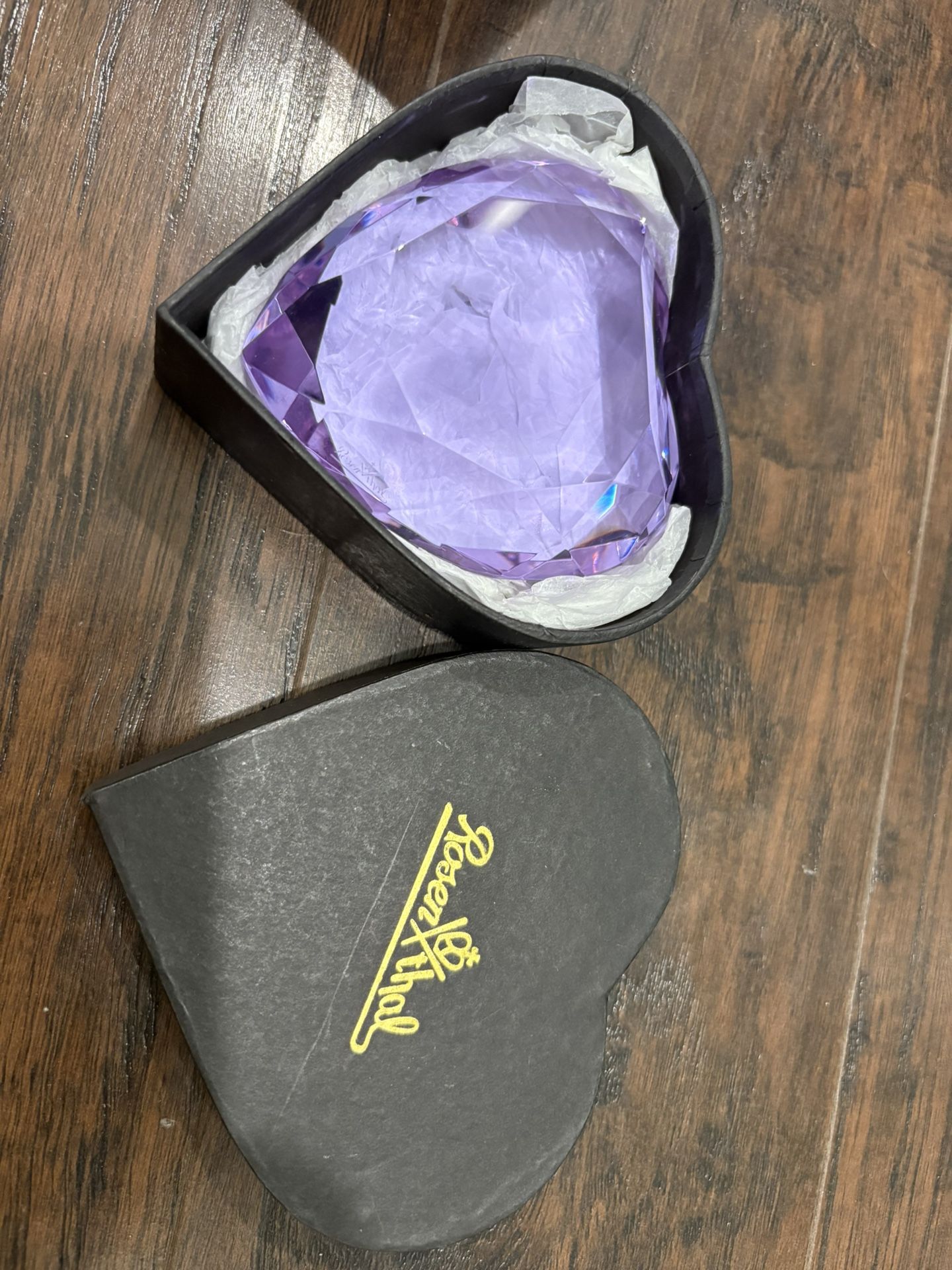 Rosenthal Lavender Crystal Heart Paperweight