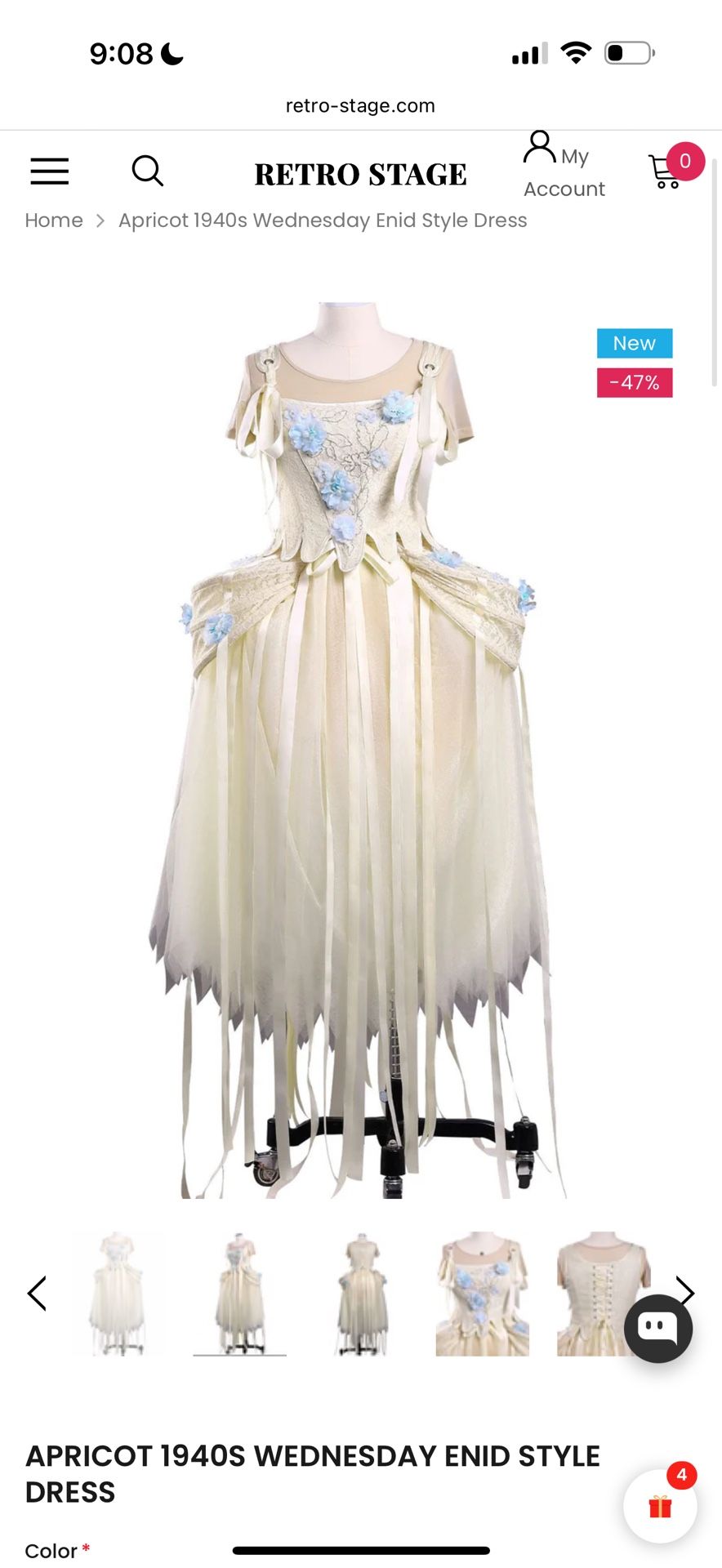 Girls Wednesday Season 2 Enid Sinclair Costume - Cream Ballroom Gala Dress Emma Myers Enid Sinclair