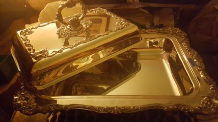 silver plated serving dish