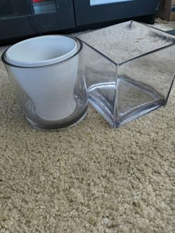 Random glass and ceramic planter vase