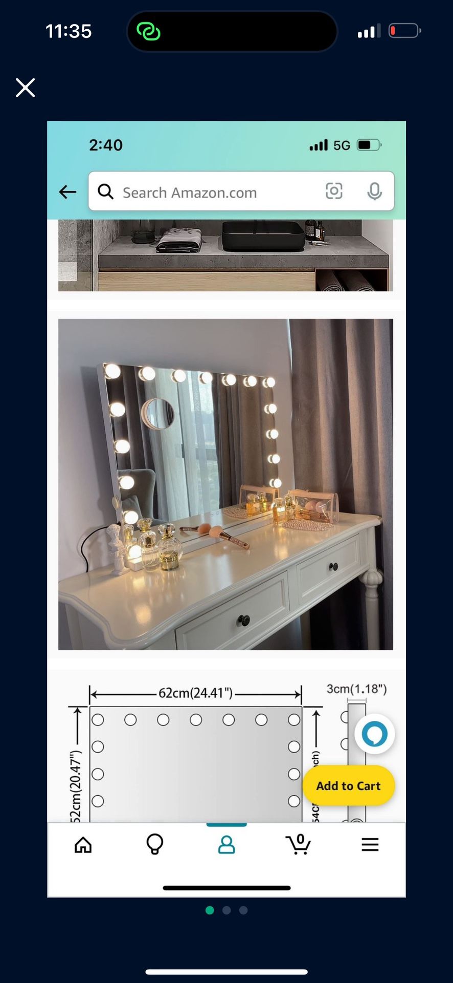 VANITY MIROR ONLY