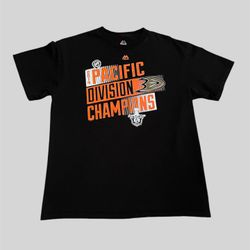 Anaheim Ducks NHL Stanley Cup Playoff majestic Vintage hockey tshirt Size Large