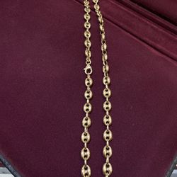 10k Puffed Mariner Necklace 