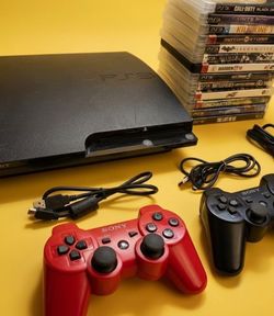 PlayStation 3 PS3 ,13 games and 2 controllers, 2 charging cords , power cable for console and HDMI cable