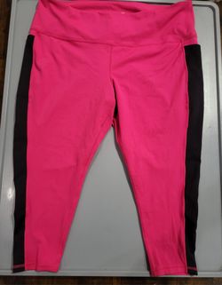 🏃‍♀️ Xersion Quick-Dri Hot Pink & Black 7/8 Ankle Leggings – Women’s 3X