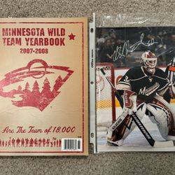 Autographed MN Wild Yearbook & Picture 