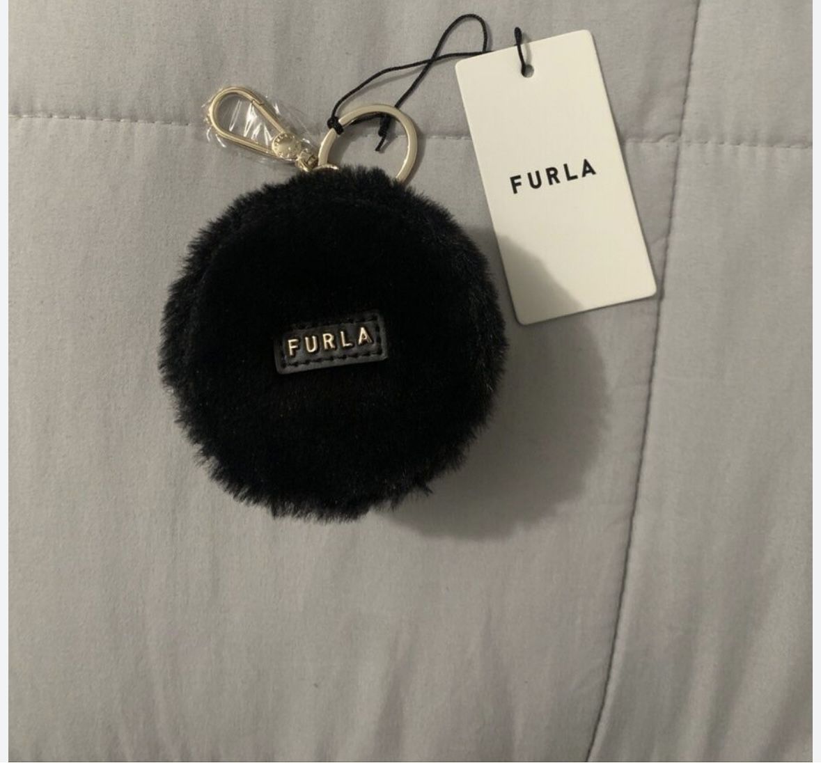 Furla Accessories | New Women's "Furla" Small Black Fur Purse & Keychain | Color: Black/Gold | Size: Os | Dsquared9's Closet