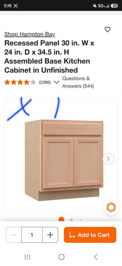 Base & Wall Assembled Cabinet in Unfinished