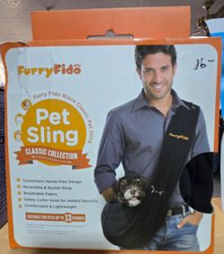 Black, FurryFido Pet Sling. Holds up to 13lbs PLEASE READ DESCRIPTION