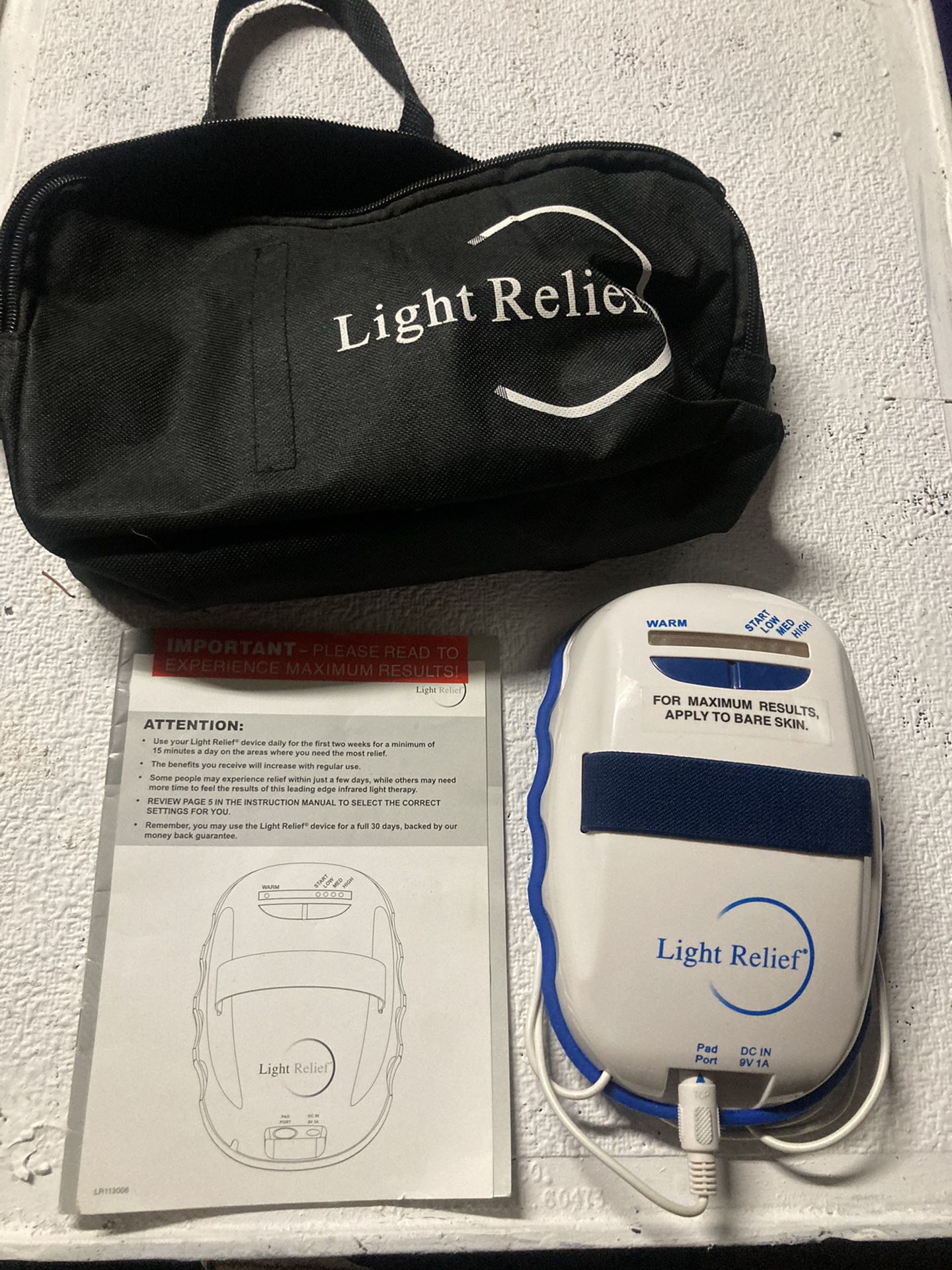 Light Relief LR150 Light Pad Infrared Pain Muscle Joint Therapy Device