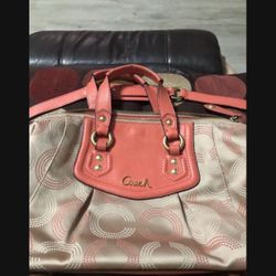 Bag Coach Pink Beige 