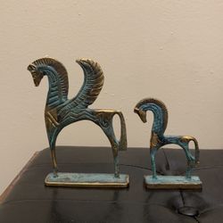 Greek Metal Horse Statues