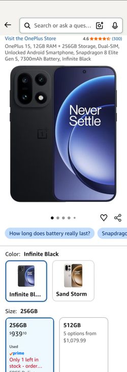 OnePlus 15 512 GB phone like new