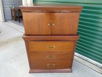 Vintage 1950's Mid Century Modern Bow Front Tall Chest